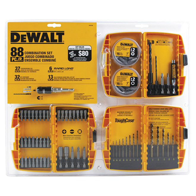 Ensemble de 88 accessoires pour tournevis/perceuse