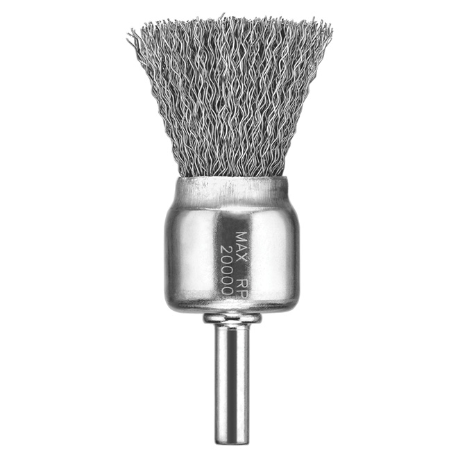 1" Silver Metal Crimped Wire End Brush
