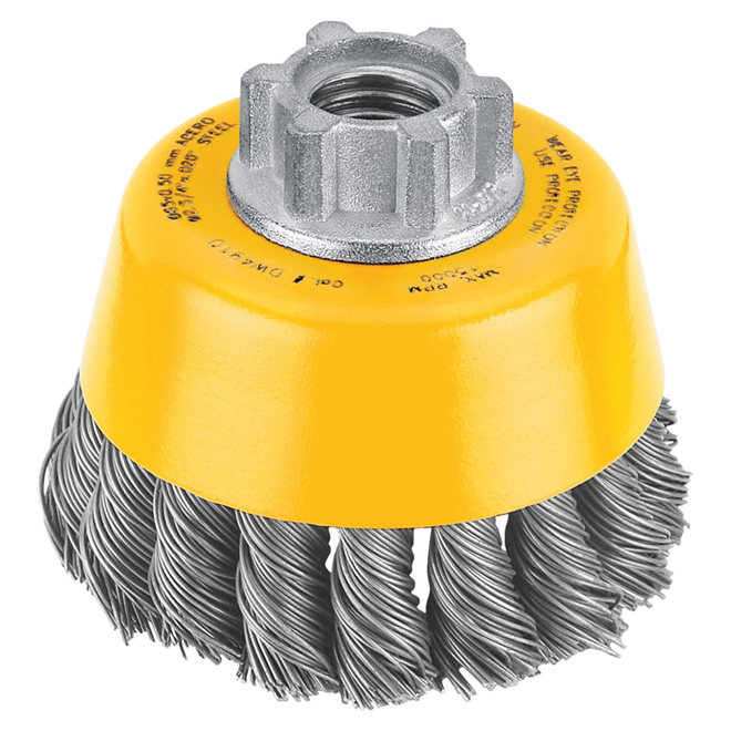 Brosse coupe à fils noués en acier carbone argent de 4"