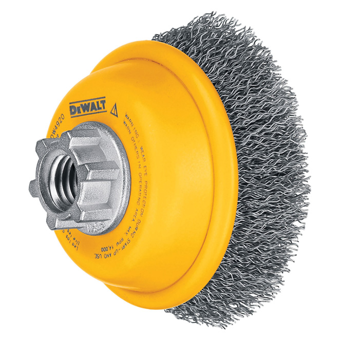 Brosse coupe à fils ondulés en acier carbone argent de 3"
