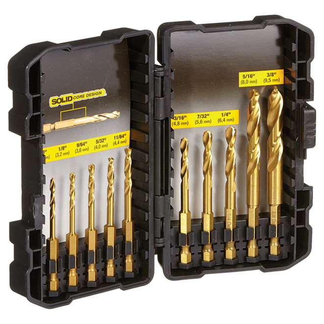 Titanium Drill Bit Set - Impact Ready - 10 Pieces