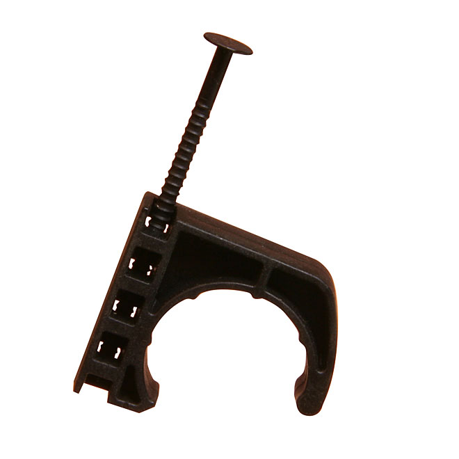 Attache de fixation en J de 3/4" en plastique noir