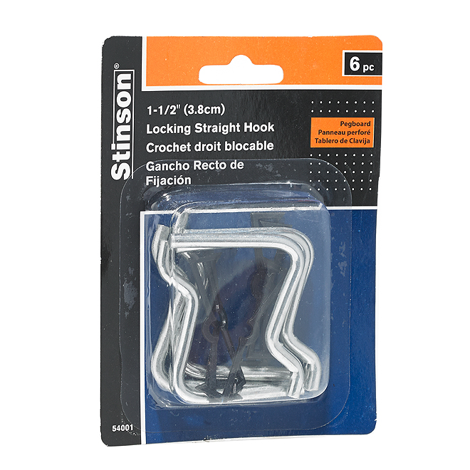 Locking Straight Hook - 6-Pack