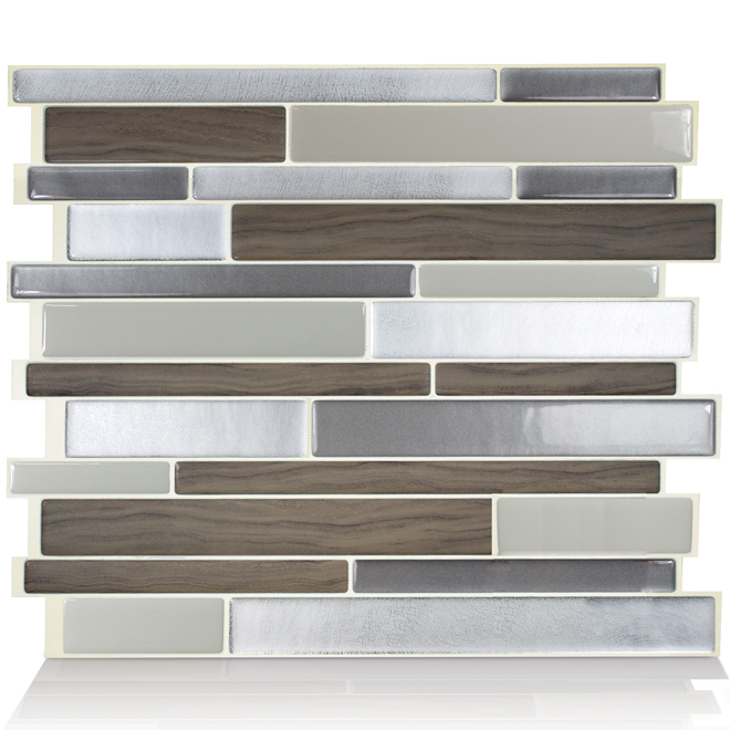 Tuile murale autocollante, Milano Argento, Dual Finish