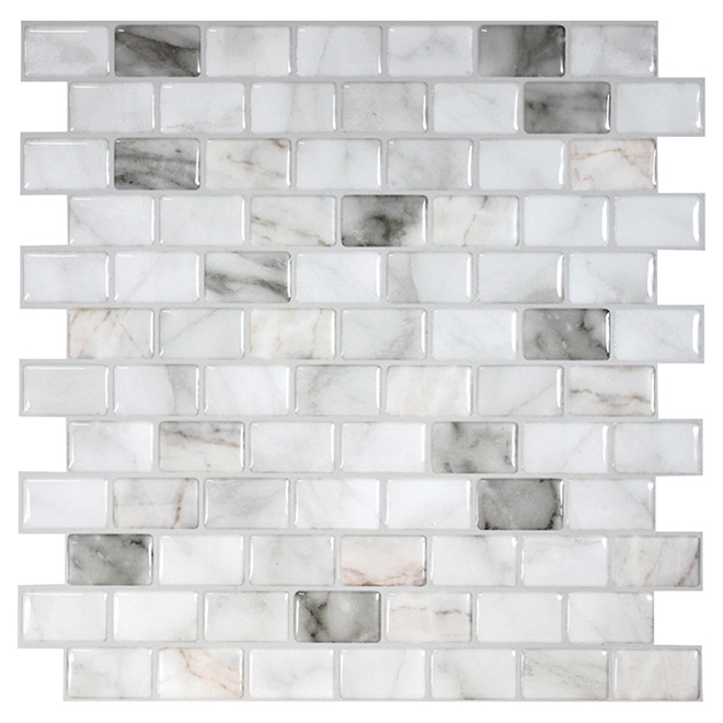 Self-Adhesive Wall Tile - Ravenna Blanco - Marble - 6-Pack