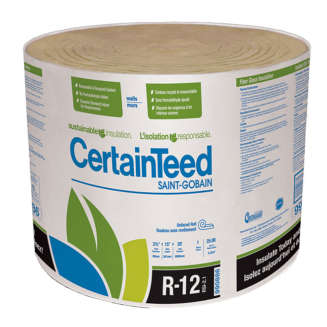 Mini roll of fiberglass insulation