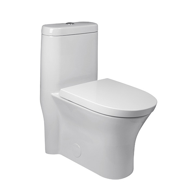 Elongated Front 1-Piece Toilet -Cosette- 3.5 L/4.8 L - White