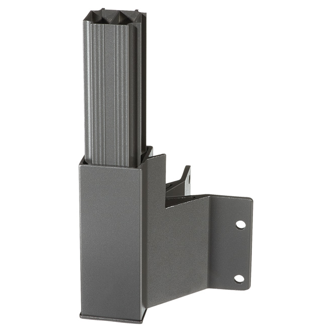 Outside Corner Sidemount Post Bracket - 15'' x 5'' x 5'' - Titanium Grey