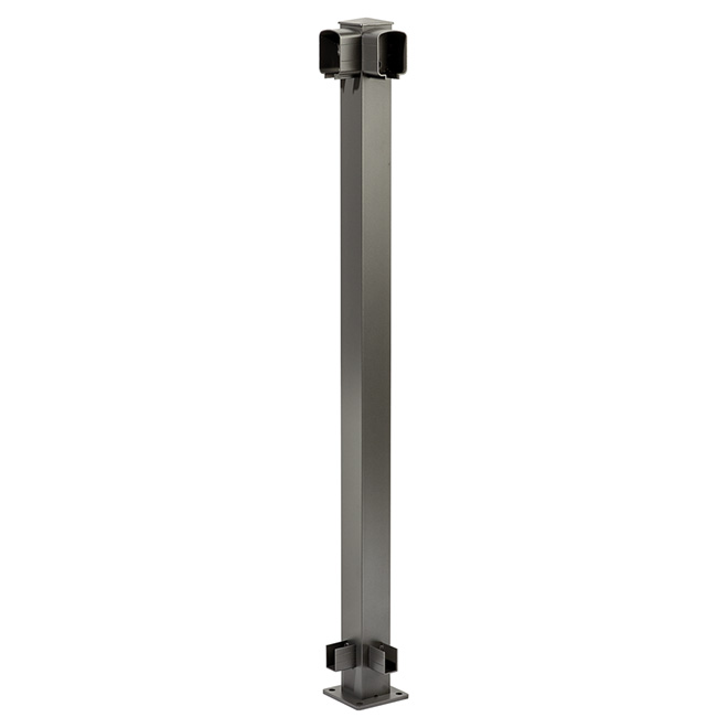 Railing Corner Post - 4'' x 4'' x 42'' - Titanium Grey
