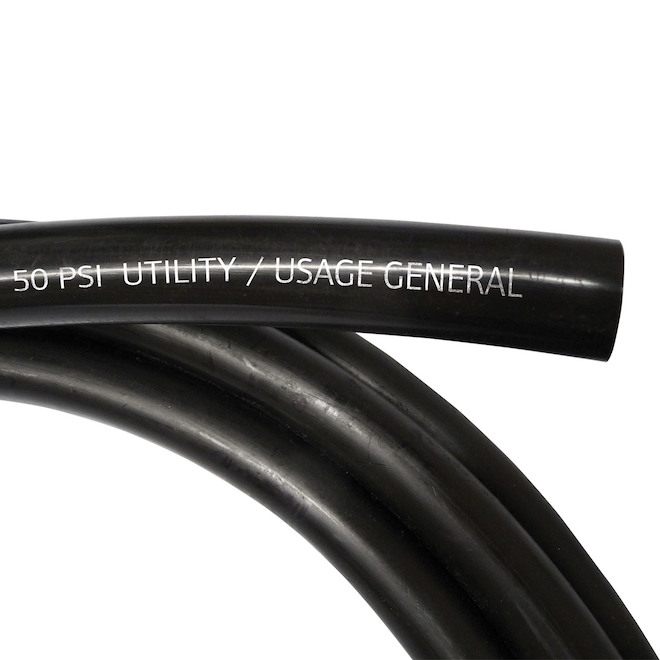 Tuyau de service en polyéthylène de 3/4", noir