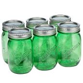 Mason Style Vintage Pint Jars - 500 ml - Pack of 6 - Green