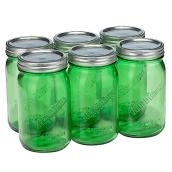 Mason Style Vintage Pint Jars - 946 ml - Pack of 6 - Green