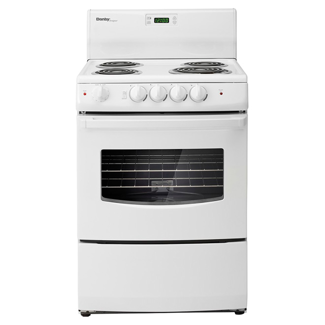 Cuisinière électrique autoportante compacte, 3 pi³, blanc