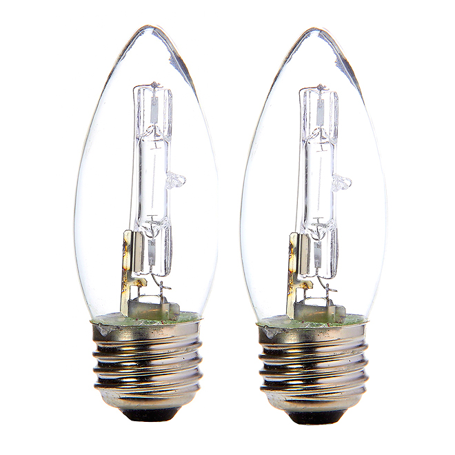 Paquet de 2 ampoules halogènes transparentes B11 de 20 W