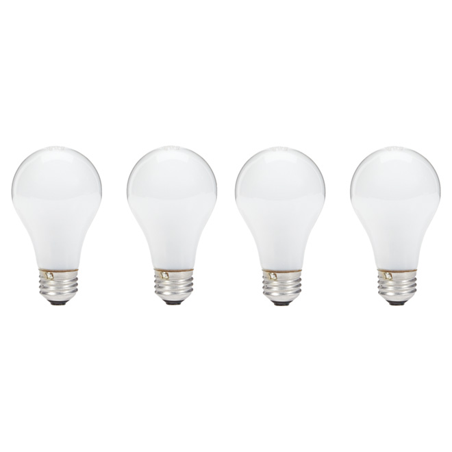 72W Halogen Dimmable A19 Bulb - Soft White - 4 Pack