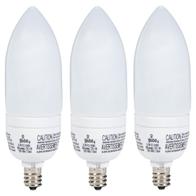 7W Compact Fluorescent T2 Type B Bulb - 120V - 3 Pack