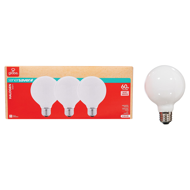3-Pack 43 W G25 Soft White Halogen Bulbs