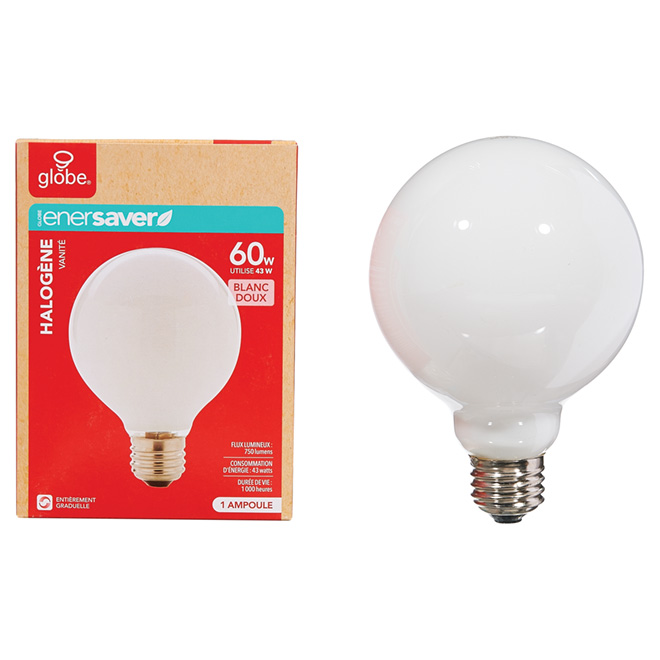Ampoule halogène blanche, G30 de 43 W