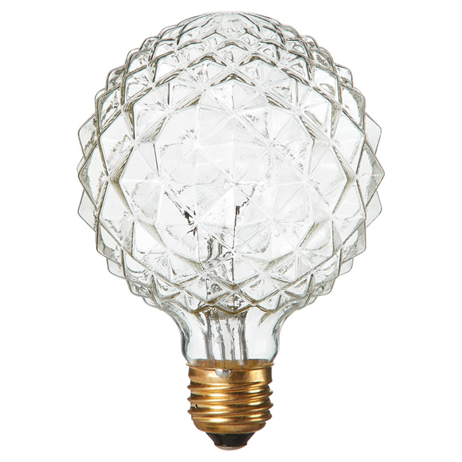 40W Incandescent Crystal - Cut G30 Light Bulb