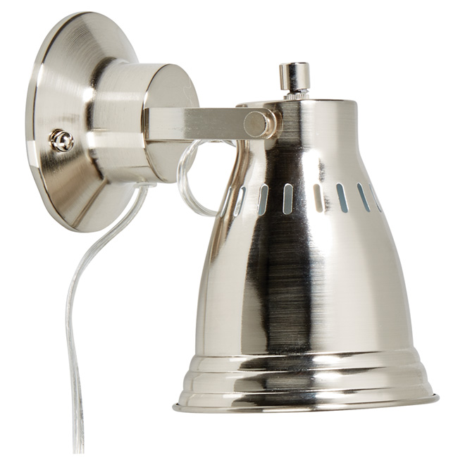1-Light Pivoting-Shade Wall Sconce - Brushed Steel
