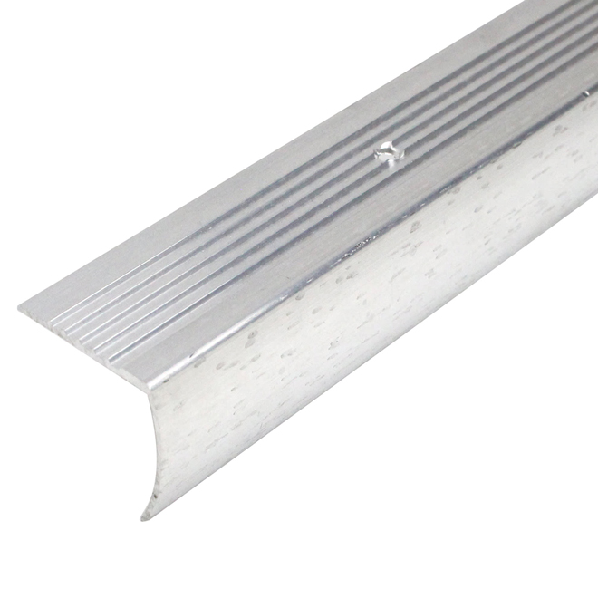 Nez de marche, aluminium, 1 1/8" x 3', argent