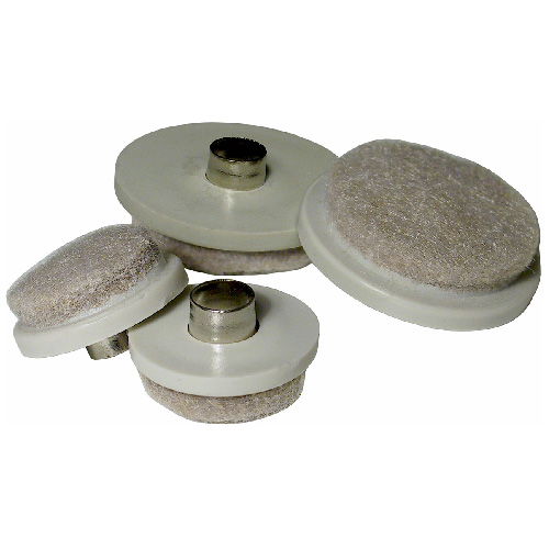 Patins à bague robustes avec feutre, ronds, 1", 4/pqt