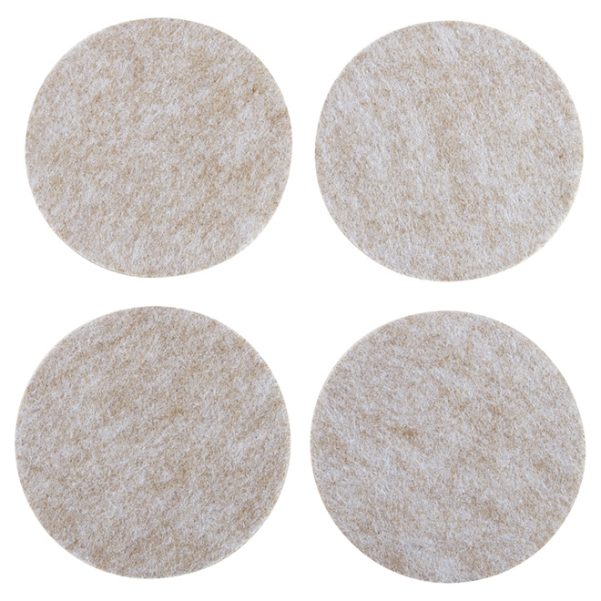 Self-Adhesive Felt Pads - Eco - Round - Beige - 4" - 4/Pk