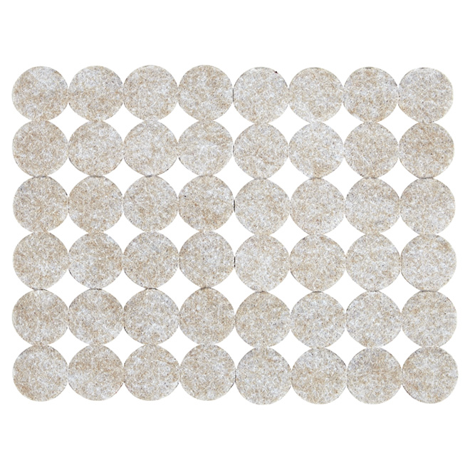Self-Adhesive Felt Pads - Eco - Round - Beige - 1" - 48/Pk