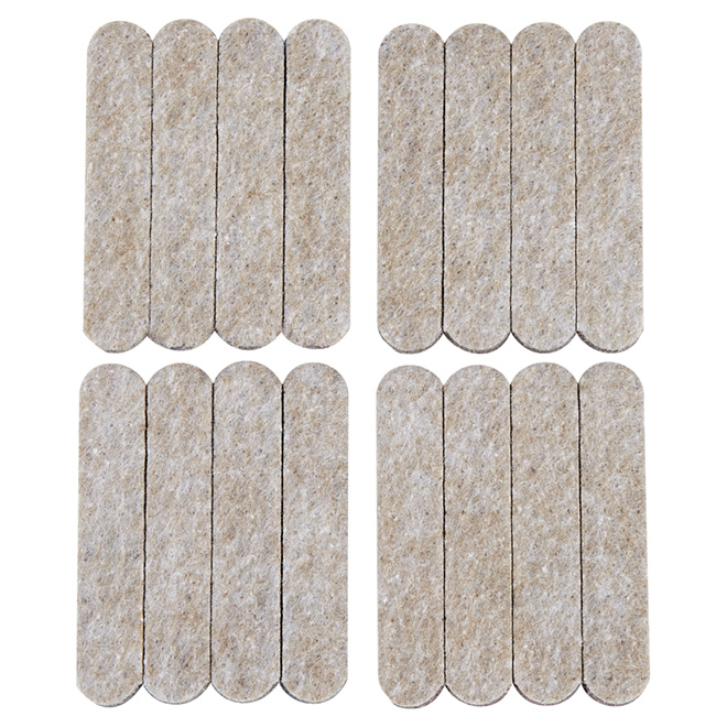 Self-Adhesive Felt Pads - Eco - Strip - 1/2" x 2 5/8" -16/Pk