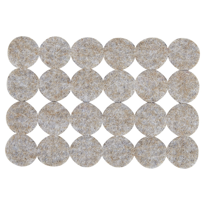 Self-Adhesive Felt Pads - Eco - Round - Beige - 3/4" - 24/Pk