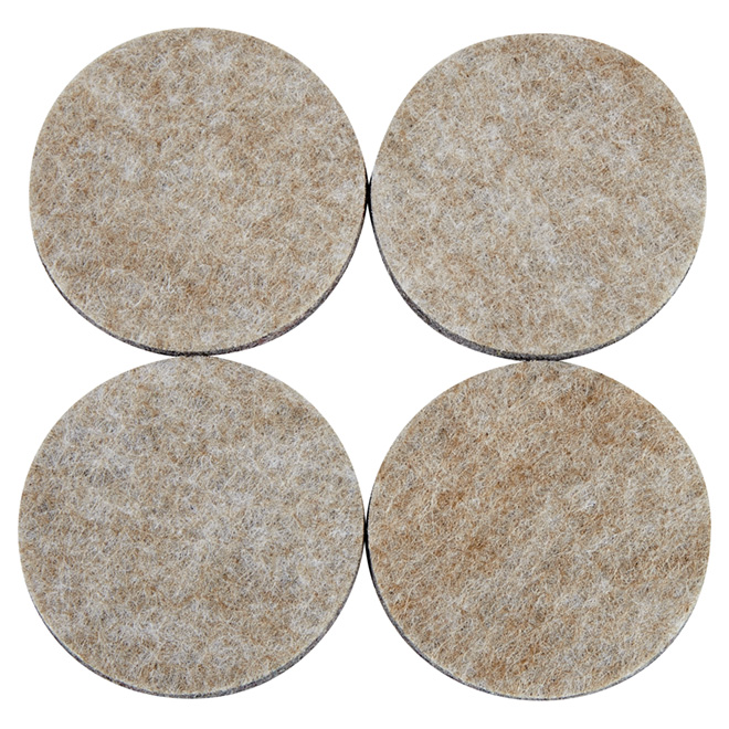 Self-Adhesive Felt Pads - Eco - Round - Beige - 2 1/4" -4/Pk