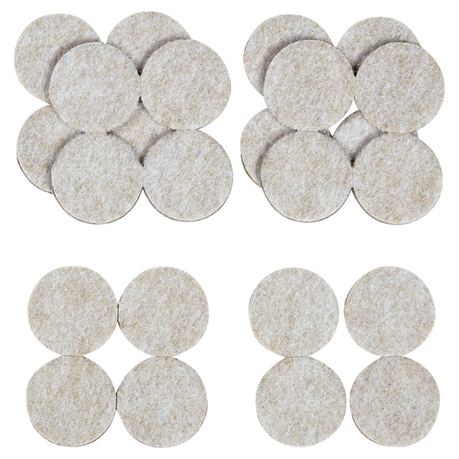 Self-Adhesive Felt Pads - Eco - Round - Beige -1 1/2" -24/Pk