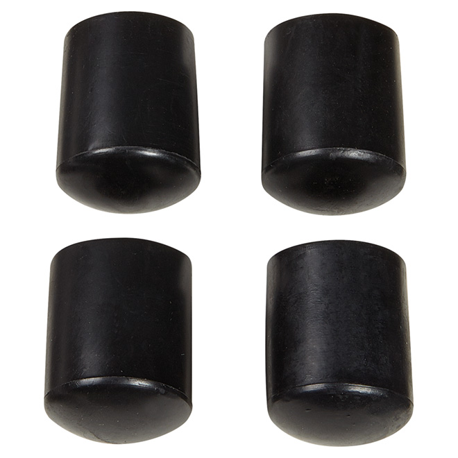 Embouts de vinyle, ronds, noirs, 7/8", 4/pq