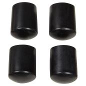 Embouts de vinyle, ronds, noirs, 7/8