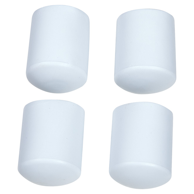 Embouts de vinyle, ronds, blancs, 7/8", 4/pq