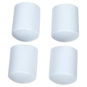 Embouts de vinyle, ronds, blancs, 7/8