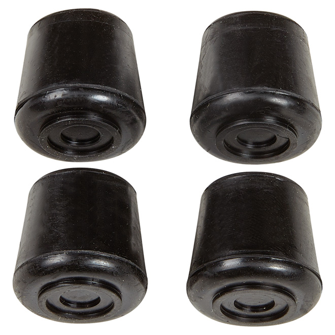 Embouts de caoutchouc, ronds, noirs, 7/8", 4/pq