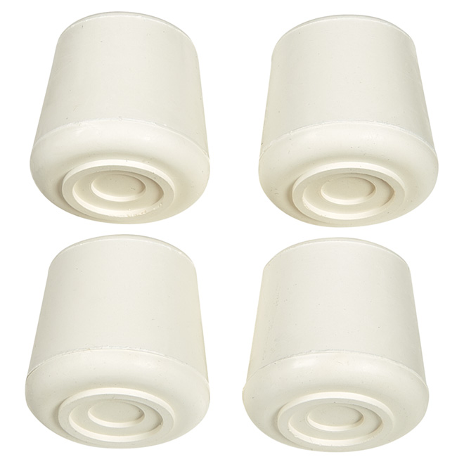 Rubber Leg Tips - Round - White - 7/8" - 4/Pk