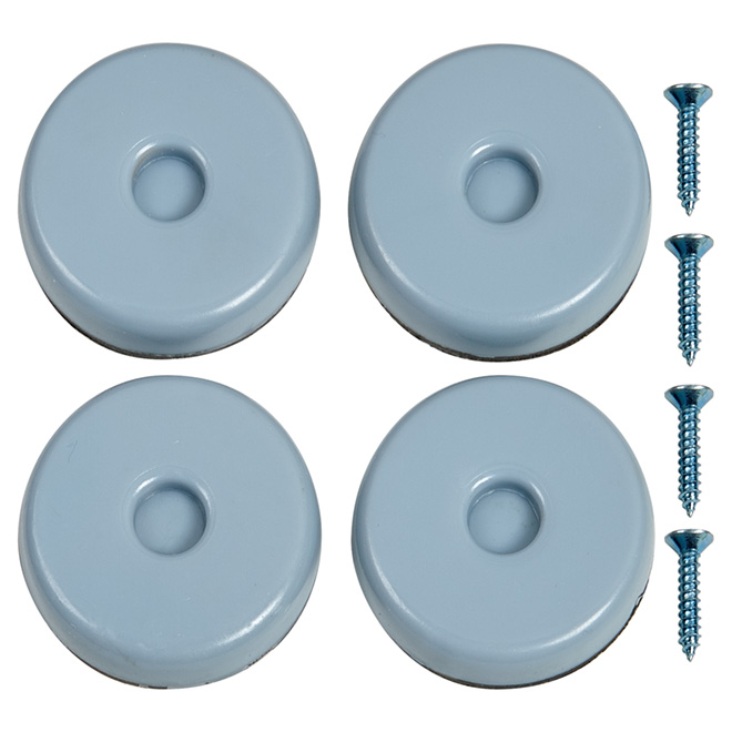 Sliding Screw-On Glides - Round - 1 1/2 - 4//Pk