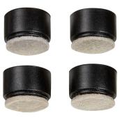 Fused-Felt Plastic Leg Tips - Round - Black - 1