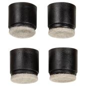 Fused-Felt Plastic Leg Tips - Round - Black - 3/4