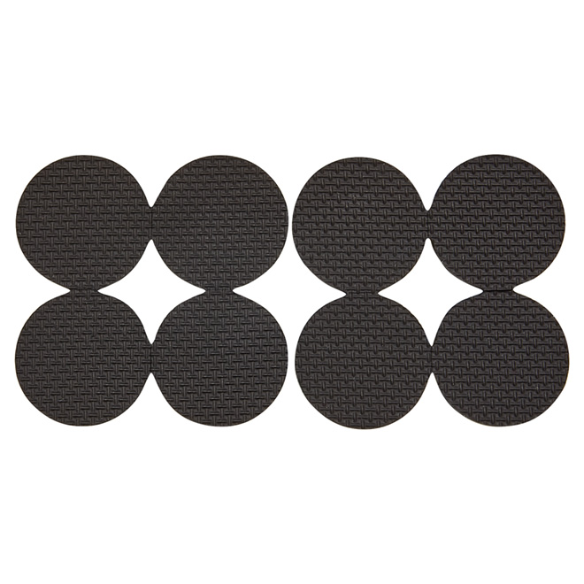 Coussinets antidérapants, ronds, noirs, 1 1/2", 8/pq