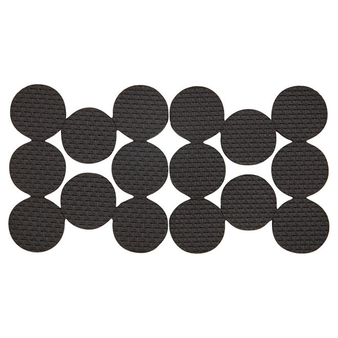 Non-Skid Gripper Pads - Round - Black - 1" - 16/Pk