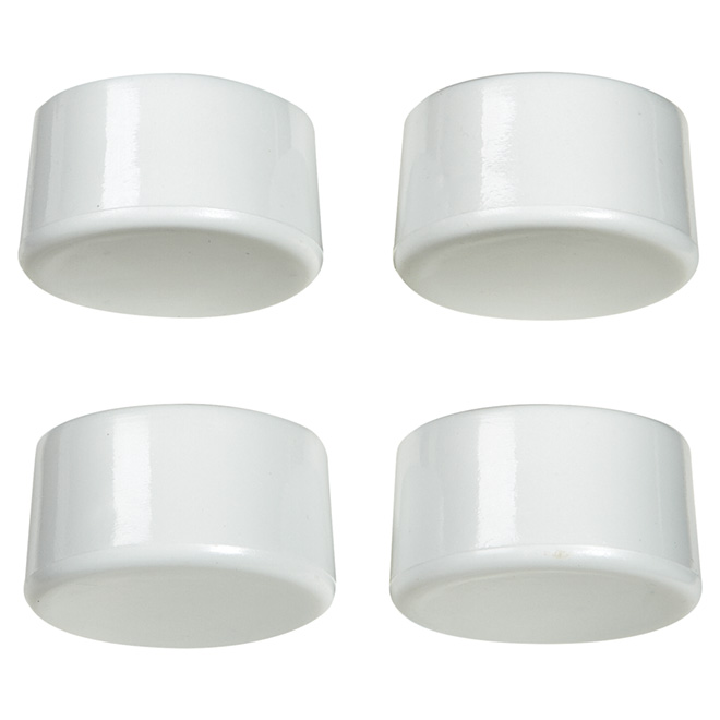 Plastic Leg Tips - Round - White - 1 1/4" - 4/Pk