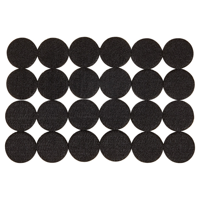 Coussinets autoadhésifs Eco, ronds, noirs, 1 1/2", 24/pq