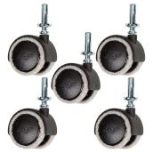 Dual-Wheel Felt Wood Stem Casters - 66 lbs Cap. - 2