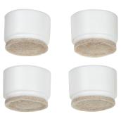 Fused-Felt Plastic Leg Tips - Round - White - 1