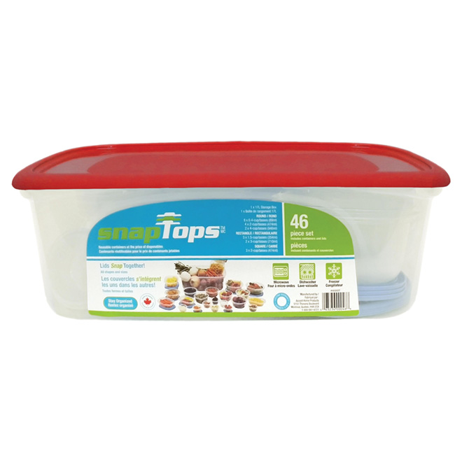 Ensemble de 46 contenants en plastiques pour aliments