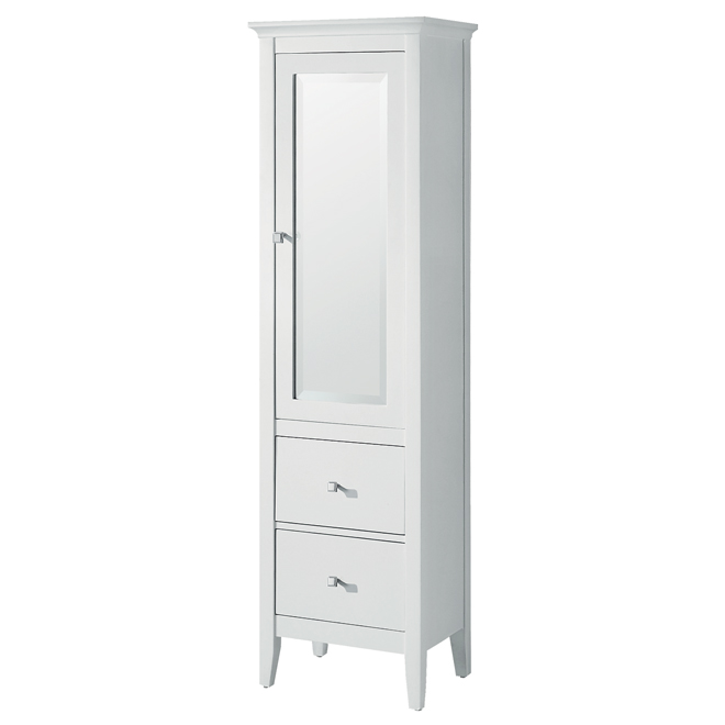 Malaga Linen Cabinet with 1 Door and 2 Drawers - Flat White