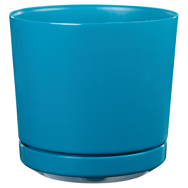 High-Gloss Planter Pot - "Dynamic Design" - 12" - Teal